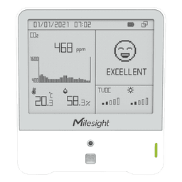 Monitor Ambiental IAQ LoRaWAN / 9 Sensores (CO2, TVOC, Temp, Hum) / Display E-ink 4.2 Pulgadas / Certificación WELL / Monitoreo para BMS y Edificios Inteligentes
