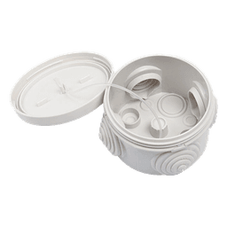 Caja de Derivación Circular / 4 Glándulas de Goma Ajustables / IP55 / -40 a 120°C / 70 mm Diámetro x 48 mm Alto
