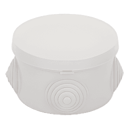 Caja de Derivación Circular / 4 Glándulas de Goma Ajustables / IP55 / -40 a 120°C / 70 mm Diámetro x 48 mm Alto