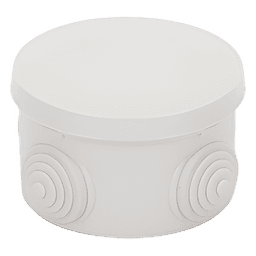 Caja de Derivación Circular / 4 Glándulas de Goma Ajustables / IP55 / -40 a 120°C / 70 mm Diámetro x 48 mm Alto