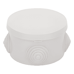 Caja de Derivación Circular / 4 Glándulas de Goma Ajustables / IP55 / -40 a 120°C / 70 mm Diámetro x 48 mm Alto