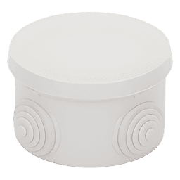 Caja de Derivación Circular / 4 Glándulas de Goma Ajustables / IP55 / -40 a 120°C / 70 mm Diámetro x 48 mm Alto