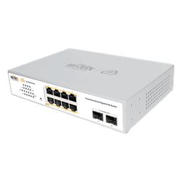 Switch PoE Administrable / 8 Puertos Gigabit PoE af/at / 2 x SFP Gigabit / Presupuesto PoE 120 W / Administración Cloud