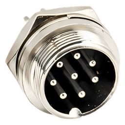 Conector Socket Hembra / 8 Contactos Macho / Soldable / Seguro Roscable / 3.5 x 1.7 cm / 0.46 oz