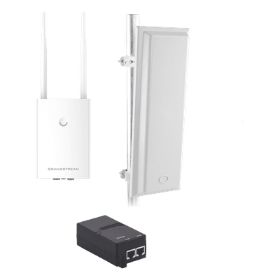 Kit de radio GWN7605LR con antena TXS25619DP, para amplia cobertura de WiFi en 90º, frecuencia (2.4 a 2.5 GHz) y (5.1 a 6.5 GHz), 1.27 Gbps y administración desde la nube gratuita