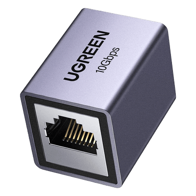 Acoplador Ethernet RJ45 / 10Gbps / Blindado STP / Cat8-Cat5 / 100m (328 ft) / Aleación de Aluminio