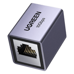 Acoplador Ethernet RJ45 / 10Gbps / Blindado STP / Cat8-Cat5 / 100m (328 ft) / Aleación de Aluminio