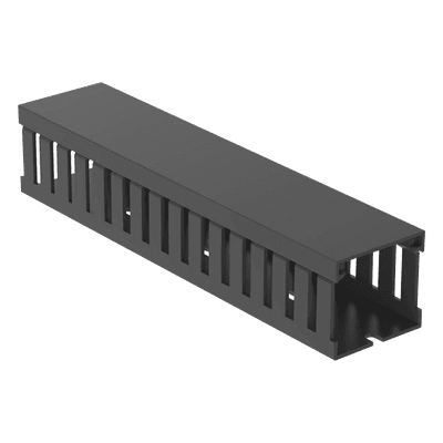 Canaleta Ranurada de PVC con Tapa / 44.5 mm Ancho / 41.1 mm Alto / 2 m (6.56 ft) Largo / Grado V-0 / Gris