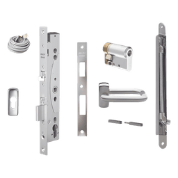 Kit de cerradura electrificada / Perfil angosto / Control de acceso exterior / Salida libre interior / Puerta simple