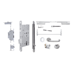 Kit de Cerradura Electrificada / Manija Activa / Barra Antipánico / 24V / Corte de Energía Seguro