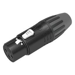 Conector XLR hembra | Carcasa Enchapada en Negro | Contactos Enchapados en Plata | 