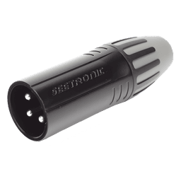 XLR conector de cable macho, carcasa enchapada en negro, contactos enchapados en plata
