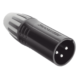 XLR conector de cable macho, carcasa enchapada en negro, contactos enchapados en plata