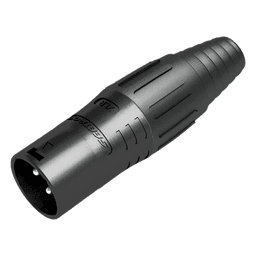 XLR conector de cable macho, carcasa enchapada en negro, contactos enchapados en plata