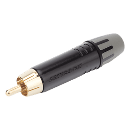 Conector Macho RCA | Carcasa Enchapada en Negro | Contacto Enchapado en Oro | Cable OD 3.5-6.5mm