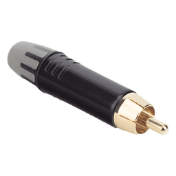 Conector Macho RCA | Carcasa Enchapada en Negro | Contacto Enchapado en Oro | Cable OD 3.5-6.5mm