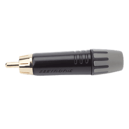 Conector Macho RCA | Carcasa Enchapada en Negro | Contacto Enchapado en Oro | Cable OD 3.5-6.5mm