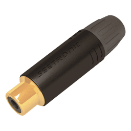 Conector Hembra RCA | Carcasa Enchapada en Negro | Contacto Enchapado en Oro | Cable OD 3.5-6.5mm