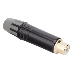 Conector Hembra RCA | Carcasa Enchapada en Negro | Contacto Enchapado en Oro | Cable OD 3.5-6.5mm