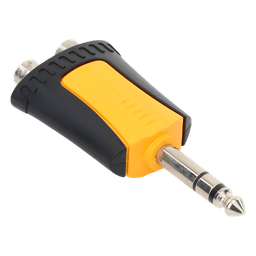 Conector Estéreo |  1/4in - 2 x RCA hembra | Adaptador de Carcasa de Plastico |