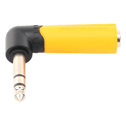 Conector Estéreo | 1/4in - 1/4in | Conector de angulo recto | Adaptador de Carcasa de Plastico