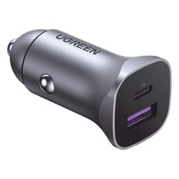 Cargador de Auto 30W | 2 Puertos USB-A y USB-C | Carga Rápida | Compatible con Vehículos de 12 y 24 VCD | PD3.0, QC4.0, SCP, PPS | Indicador Led | Diseño Compacto | Chip Inteligente | Caja de Aluminio