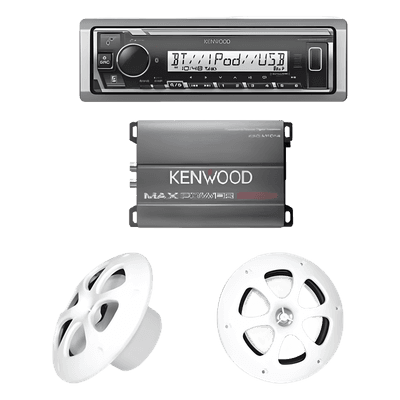 Kit de Audio Marino / Receptor Bluetooth / Amplificador 400W / Bocinas 6.5" (16.5 cm) / 4 Ohms