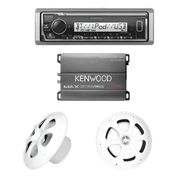 Kit de Audio Marino / Receptor Bluetooth / Amplificador 400W / Bocinas 6.5" (16.5 cm) / 4 Ohms