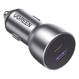 Cargador de Auto 52.5W | Puerto USB-A y USB-C | Carga Rápida | Compatible con Vehículos de 12 y 24 VCD | PD3.0 + QC3.0 | Chip Inteligente | Diseño Compacto Mayor Eficiencia Energética | Caja de Aluminio