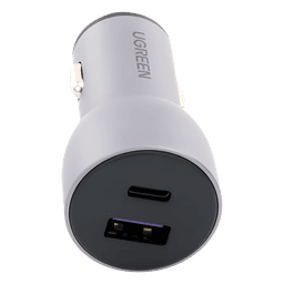 Cargador de Auto 52.5W | Puerto USB-A y USB-C | Carga Rápida | Compatible con Vehículos de 12 y 24 VCD | PD3.0 + QC3.0 | Chip Inteligente | Diseño Compacto Mayor Eficiencia Energética | Caja de Aluminio
