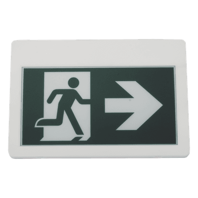 Letrero LED de Señalización de salida "Hombre Corriendo"/ Alto brillo / Uso en pared, lateral o techo / Batería de Respaldo Incluida con hasta 120 minutos de duracion