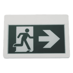 Letrero LED de Señalización de salida "Hombre Corriendo"/ Alto brillo / Uso en pared, lateral o techo / Batería de Respaldo Incluida con hasta 120 minutos de duracion