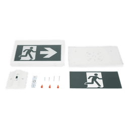 Letrero LED de Señalización de salida "Hombre Corriendo"/ Alto brillo / Uso en pared, lateral o techo / Batería de Respaldo Incluida con hasta 120 minutos de duracion