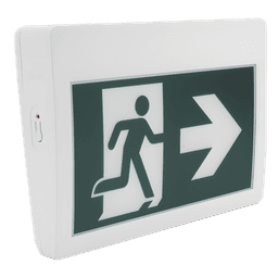 Letrero LED de Señalización de salida "Hombre Corriendo"/ Alto brillo / Uso en pared, lateral o techo / Batería de Respaldo Incluida con hasta 120 minutos de duracion