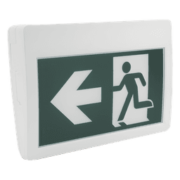 Letrero LED de Señalización de salida "Hombre Corriendo"/ Alto brillo / Uso en pared, lateral o techo / Batería de Respaldo Incluida con hasta 120 minutos de duracion