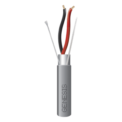 Bobina de 305 m (1000 ft) / Cable para Alarma 2x16 AWG / Blindado / Riser / Gris