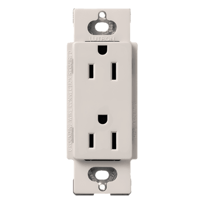 Contacto Dúplex Decorativo / 15 A / 125 V / Diseño Sin Tornillos Visibles / Acabado Biscuit / Compatible Línea Claro