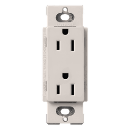 Contacto Dúplex Decorativo / 15 A / 125 V / Diseño Sin Tornillos Visibles / Acabado Biscuit / Compatible Línea Claro