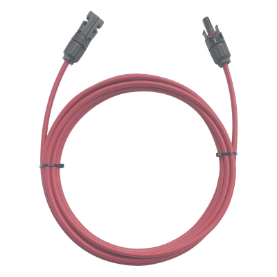 Cable Fotovoltaico / 1 metro / Color Rojo / Calibre 10 AWG / Terminal MC4-Macho y Hembra en  ambos extremos
