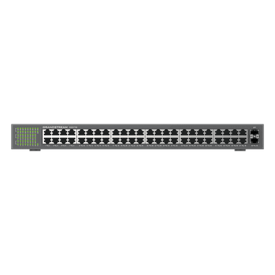Switch No Administrable / 48 Puertos Gigabit / 100 Gbps / 2 SFP / Montaje Rack / 9KB Jumbo Frame