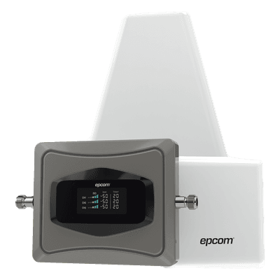 Kit Amplificador de Señal Celular 4G / Mejora las llamadas convencionales y VoLTE / Soporta los datos de las tecnologías 2G, 3G y 4G de TELCEL, AT&T y MOVISTAR / Cubre hasta 600 m2.