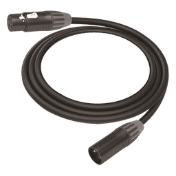 Cable XLR | 3 polos | Conector Hembra-Macho | Serie M | Carcasa Negra | Contactos Dorados | Ideal para Microfonía | Longitud 10m