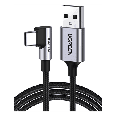 Cable USB-A a USB-C / 2 m (6.56 ft) / Conector 90° / Carga 60W / 480 Mbps / Nylon Trenzado / Aluminio