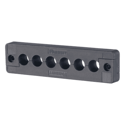 Pasacables  de 6 Orificios en Línea 4.41" X 0.67" IP65,  para Cables Terminados, Color Negro