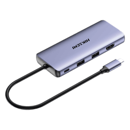 Hub USB-C 11 en 1 / HDMI 4K + VGA / 4 Puertos USB / RJ45 Gigabit / PD 100W / Lector SD y Micro SD / Aluminio
