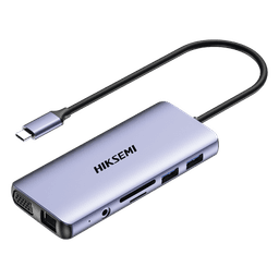 Hub USB-C 11 en 1 / HDMI 4K + VGA / 4 Puertos USB / RJ45 Gigabit / PD 100W / Lector SD y Micro SD / Aluminio