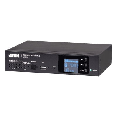 Sistema de control ATEN| Caja de control compacta Gen. 2 | CPU de cuatro núcleos | 2/1 GB de memoria | Monitor LCD | LAN doble y aislada