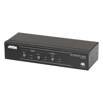 Conmutador matricial HDMI / 2x2 / 4K@60Hz / 18 Gbps / HDCP 2.2 / 16.4 ft
