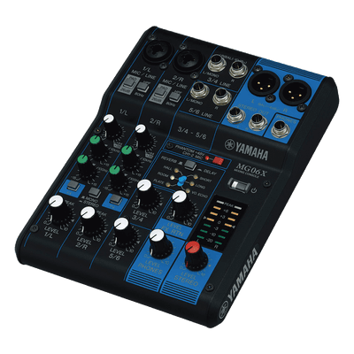 Mezcladora de Audio | 6 Canales | 2 entradas de micro/6 de línea (2 mono + 2 estéreo) | Efectos Integrados | Alimentación Phantom 
