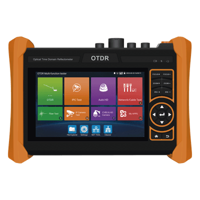 Tester Multifunción OTDR / Alcance 150 km (492.1 ft) / Pantalla Táctil 5.4" / Soporte 4K/8K / PoE Integrado / Wi-Fi 2.4 GHz / HDMI/VGA